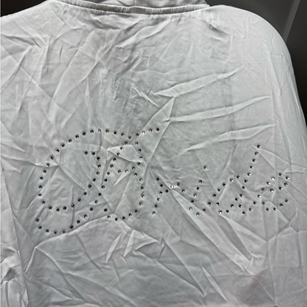 White Bride robe with Rhinestone Design